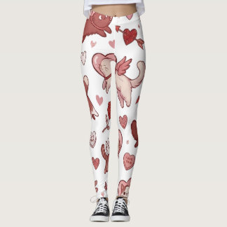 Süße Valentinstag-Katzenleggings Leggings