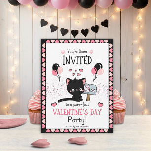 Süße Valentinstag Kawaii rosa Herzen Klassenzimmer Einladung
