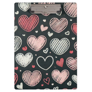 Süße Valentinstag-Kreideherzen Klemmbrett