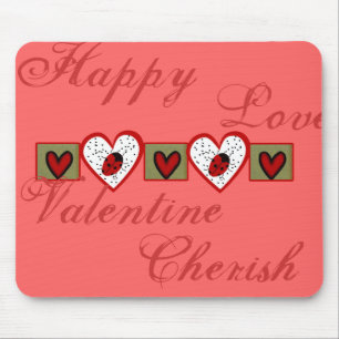 Süße Valentinstag Marienkäfer Mousepad