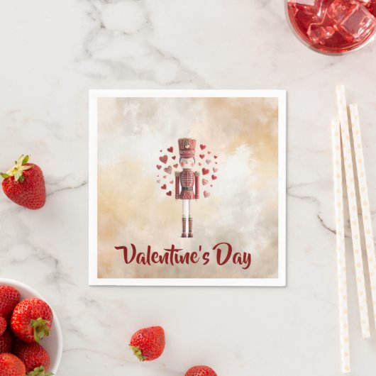 Süße Valentinstag-Nussknacker-Liebe-Papier-Tischde Serviette (Beispiel)