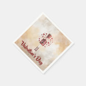 Süße Valentinstag-Nussknacker-Liebe-Papier-Tischde Serviette (Ecke)