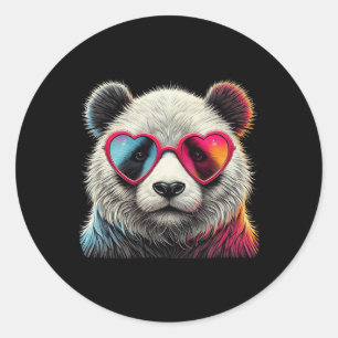 Süße Valentinstag-Panda-Herz-Singles Jungen Mädche Runder Aufkleber