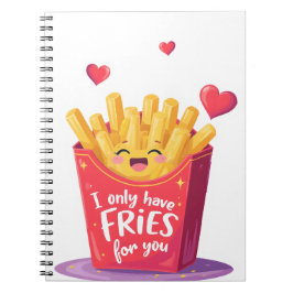 Süße Valentinstag-Pommes-Frites-Wortspiel Notizblock