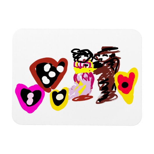 Süße Valentinstag-Puppen Magnet (Horizontal)