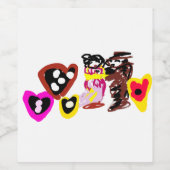 Süße Valentinstag-Puppen Weinetikett (Einzelnes Label)