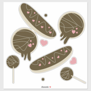 Süße Valentinstag-Süßigkeiten Donut Bäckerei Aufkleber