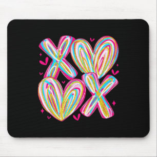 Süße Valentinstag Xoxo Pinselstrich Herzen Umarmen Mousepad