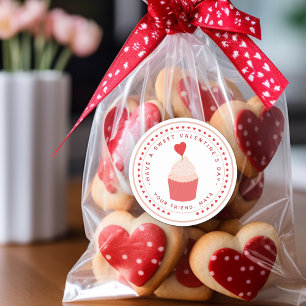 Süße Valentinstags-Geschenktüte Runder Aufkleber