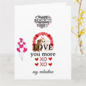 Süße Valentinstagskarte mit Hund – „Ich liebe dich Karte (Gelbe Blume)