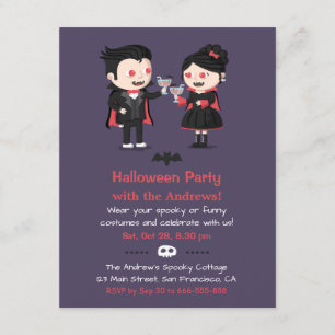 Süße Vampir-Pärchen Halloween-Party-Einladungen Einladung