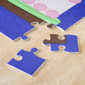 Süße Vanille-Geburtstagstorte: Blau Puzzle (Seite)