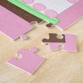 Süße Vanille-Geburtstagstorte: Rosa Puzzle (Seite)