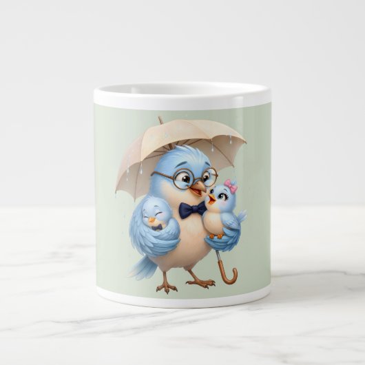 Süße Vater-Vogel-Kaffeetasse Jumbo-Tasse (Vorderseite)