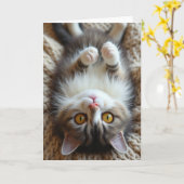 Süße Vatertag Katzen-Pose Karte (Gelbe Blume)