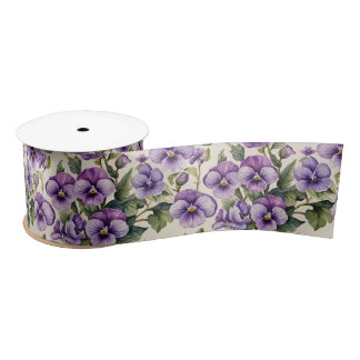 Süße Veilchen Blumen Satinband