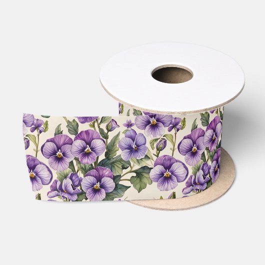 Süße Veilchen Blumen Satinband (Spule)