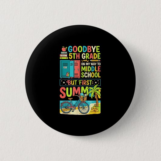 Süße Verabschiedung 5. Klasse Mittelschule Sommerf Button (Vorderseite)