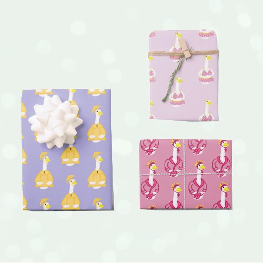 Süße Veranda-Gans-Outfits Geschenkpapier Set