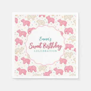Süße veredelte Tierkekse Geburtstag Serviette