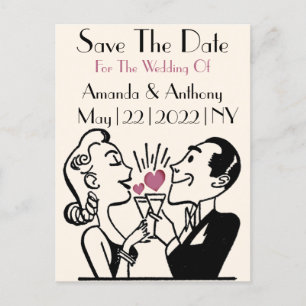 Süße Verlobungs- und Save-the-Date-Postkarte Einladungspostkarte