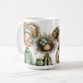 SÜSSE, VERQUERE KLEINE IRISCHE MÄDCHEN KAFFEETASSE (Vorderseite Links)