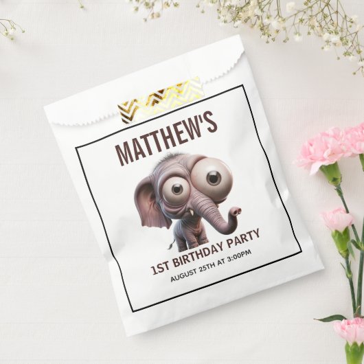 Süße verrückte Elefanten-Farm Thema 1. Geburtstag Geschenktütchen (Versiegelt)