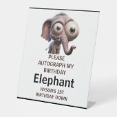 Süße verrückte Elefanten-Farm Thema 1. Geburtstag Sockelschild (Vorderseite)