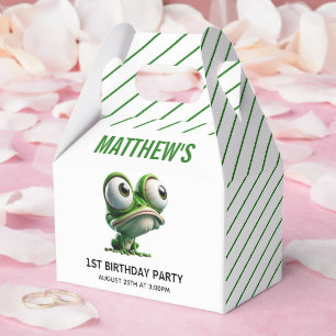Süße Verrückte Frosch-Farm-Themen 1. Geburtstag Geschenkschachtel