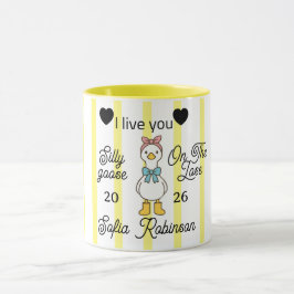 Süße verrückte Gans rosa Streifen personalisierte Tasse