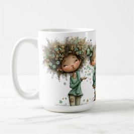 SÜSSE, VERRÜCKTE KLEINE IRLÄNDISCHE MÄDCHEN  KAFFEETASSE