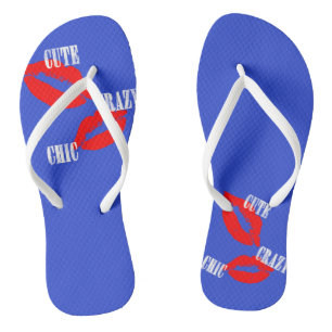 Süße Verrückte Schicke Rote Lippen Kuss Flip Flops Badesandalen