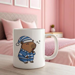 Süße verschlafene Capybara-Tasse Cozy & Entspann Zweifarbige Tasse