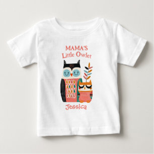 Süße verspielte Eulen-Mama Kleines Eulenmädchen Na Baby T-shirt