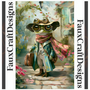 Süße verspielte Fantasy-Frosch-Decoupage links 126 Seidenpapier