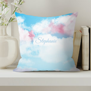 Süße verspielte Himmel Rosa und Blaue Wolken Kissen
