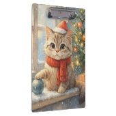 Süße verspielte Weihnachtskatze Klemmbrett (Rechts)