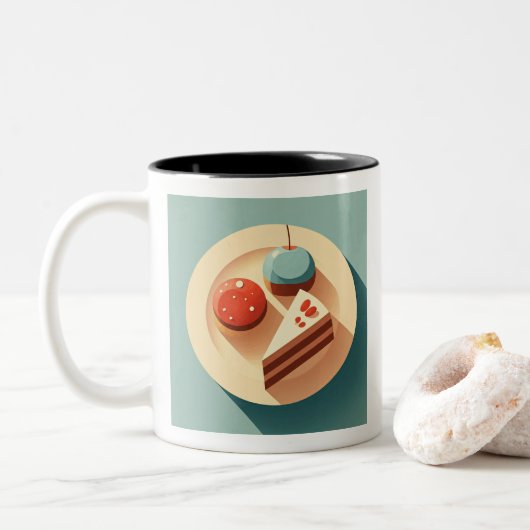 Süße Versuchungen Zweifarbige Tasse (Mit Donut)