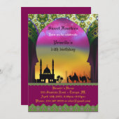 Süße vierzehn Geburtstagseinladung, 14., arabisch Einladung (Vorne/Hinten)