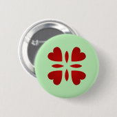 Süße Vintage Aussehen rote Herzen Button (Vorne & Hinten)