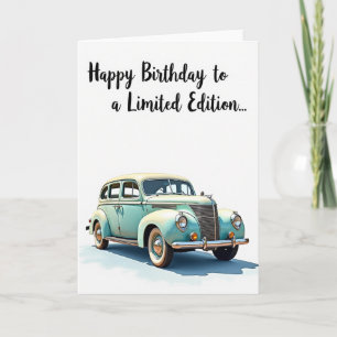 Süße Vintage-Autobirthdaycard Karte
