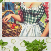 Süße Vintage-Bauer-Aufreißer Geschirrtuch (Gefaltet)