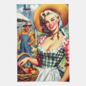 Süße Vintage-Bauer-Aufreißer Geschirrtuch (Vertikal)