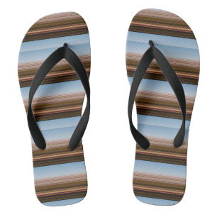Süße vintage blaue braune Streifen Badesandalen