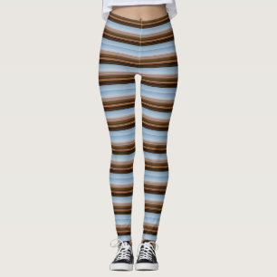 Süße vintage blaue braune Streifen Leggings
