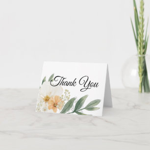 Süße Vintage-Blumen gefaltete Dankeskarten. Dankeskarte