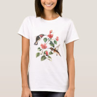 Süße Vintage-Blumen-Kolibris Paar