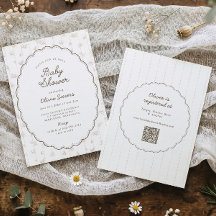 Süße Vintage-Blumen-Tan-Ovalrahmen-Baby-Party
