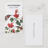 Süße Vintage Blumenkolibri-Paare Visitenkarte (Vorne/Hinten)