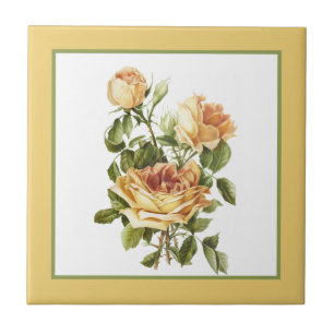 süße vintage Blumenrose Fliese